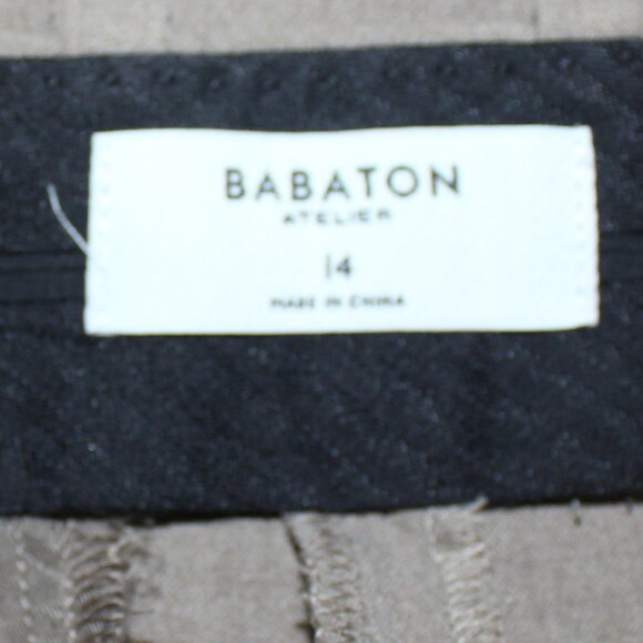 Aritzia Babaton Agency Pant Mirror Crepe  High-rise  trousers brown size 14 - Picture 4 of 7